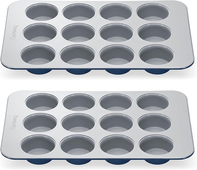 Caraway Non-Stick Ceramic-Coated 12-Cup Muffin Pan Duo