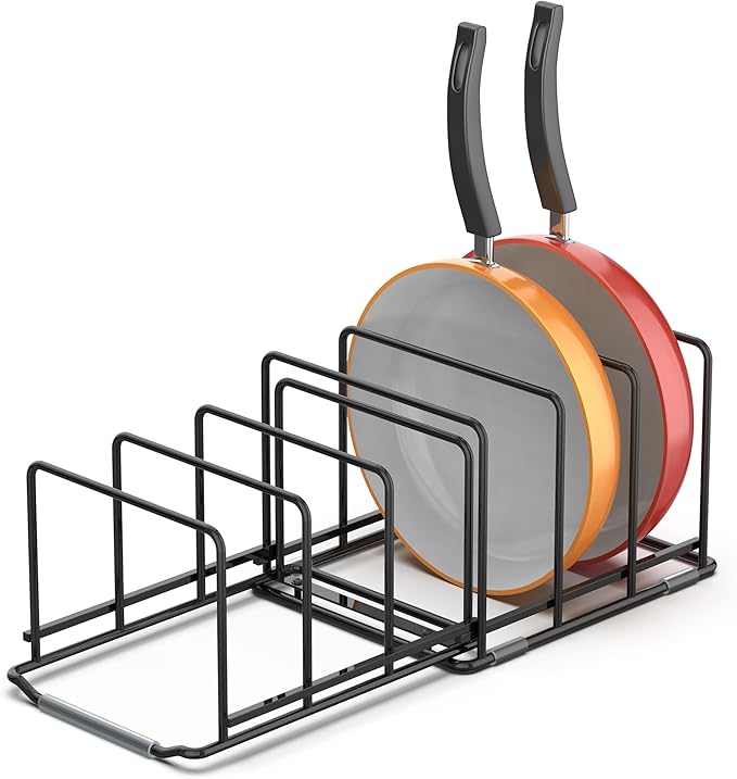 VAEKUCEAN Adjustable 2.2in Pan Organizer Rack
