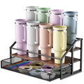 MOJOHAND 3-Tier Stanley Cup Rack with Basket for 8 Tumblers