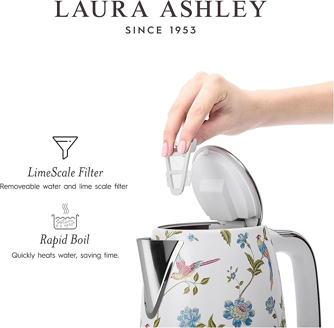 Laura Ashley Electric Kettles for Boiling Water, 1.7L Electric Tea Kettle