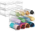 Lifewit Stackable Bottle Storage Organizer, Clear Freestanding Wine Holder for Cabinet, Large Slot Water Bottle Tumbler Organizer for Pantry, Plastic Wine Rack for Fridge Cellar, 3Tier Hold 12, 2Pack