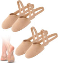 Babene 2Pcs Women's Canvas Half Soles Dance Shoes(ZF1E7-2-XL) Nude