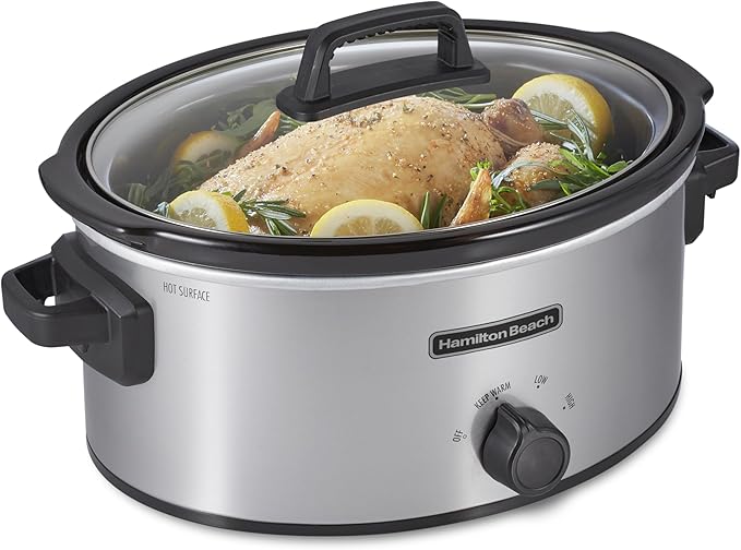 Hamilton Beach 6 Quart Slow Cooker With 3 Cooking Settings