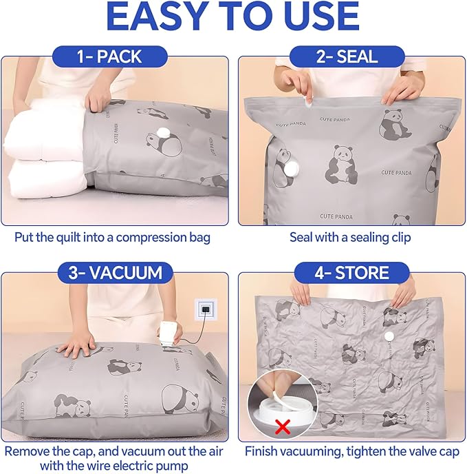 Bfhosehold 12 Pack Oxford Ripstop Vacuum Storage Bags with Pump