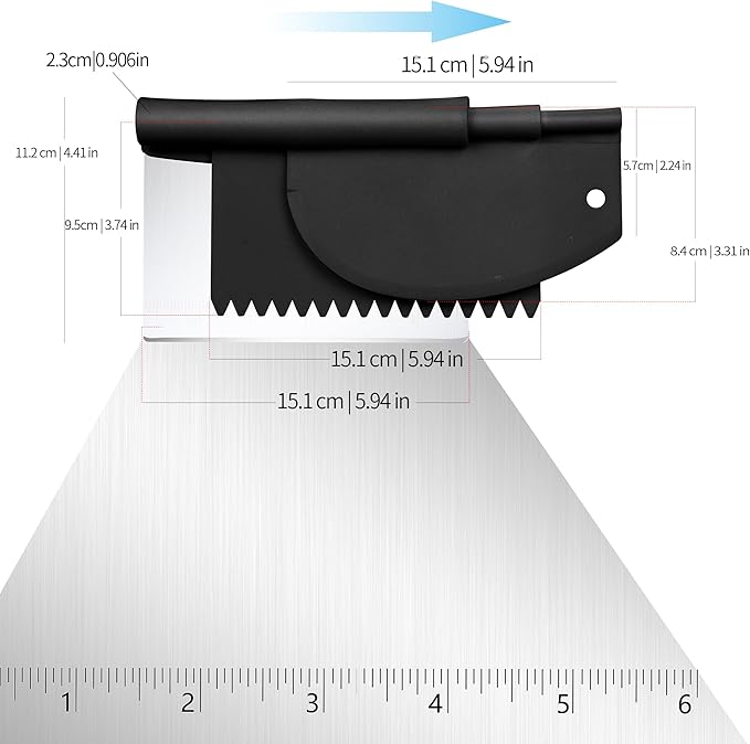 Suanyok Bench Dough Cutter-Flexible Plastic Bowl Scraper Kitchen Tool,Black