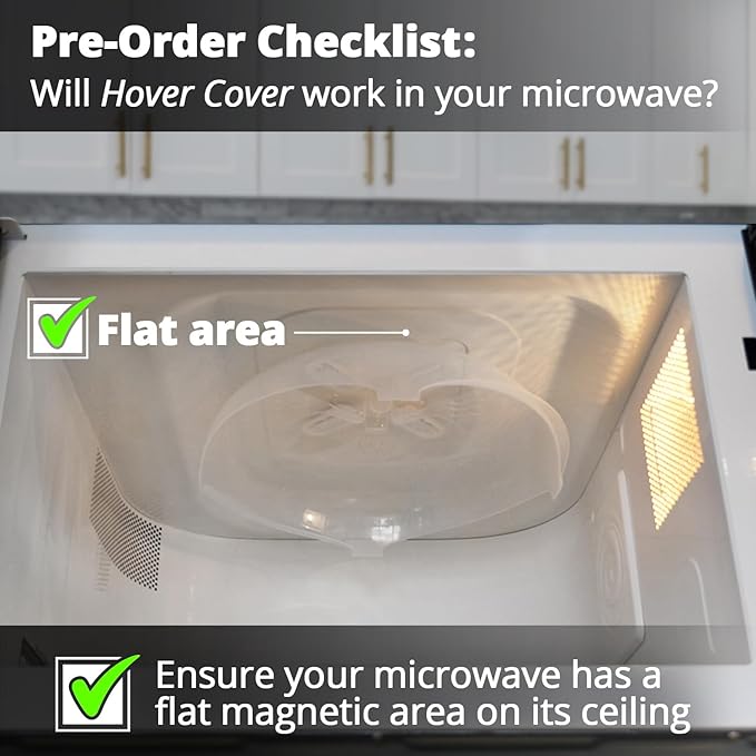 HOVER COVER Magnetic Microwave Splatter Cover for Food - 12" - Ivory White