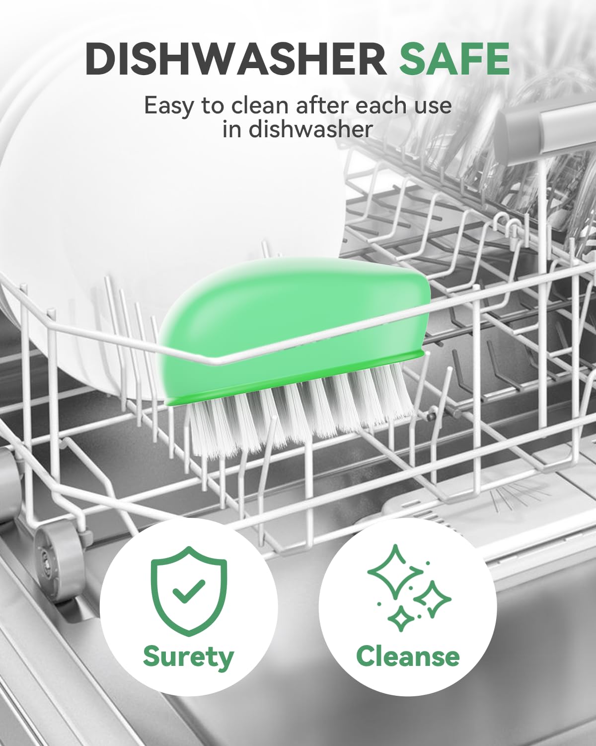 SXhyf Vegetable Brush Scrubber for Food, Black Stiff & White Soft Bristles