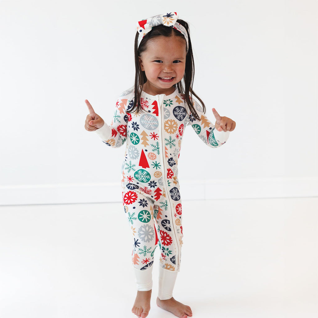 Little Sleepies Baby Christmas Pajamas, Modern & Merry, 12-18M