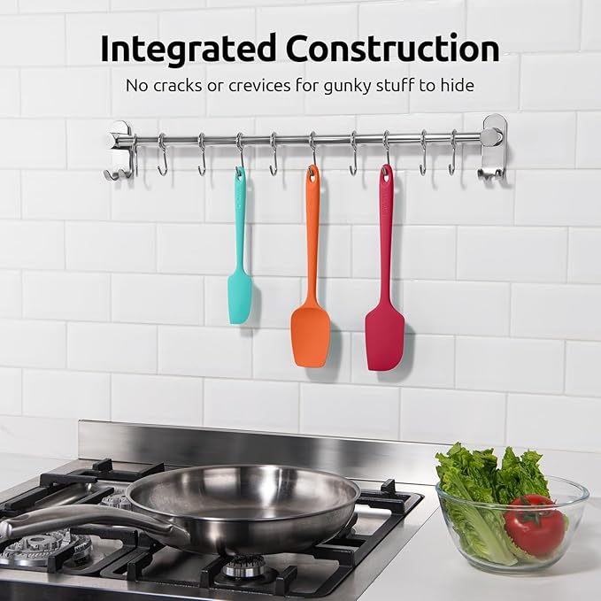 U-Taste Silicone Spatula Set, 600ºF High Heat Resistant, 3-Pcs, Colorful
