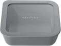 BRIVARA HOME Glass Food Storage Container with Lid, 5-Cup Medium Square | Microwave-Safe Airtight Lid, Oven-Safe Ceramic-Coated Glass | Zero Plastic, No PFAS/PFOA/BPA, Reusable [Smoke]