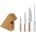 Shun Classic 3 Piece Build-A-Block Set, Includes 8" Chef's Knife, Honing Steel and Block, Handcrafted Japanese Knife Set, Damascus Stainless Steel Cladding, Pakkawood Handle