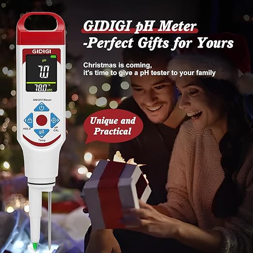 GIDIGI Food pH Meter with ATC, Spear Probe for Sourdough & Meat