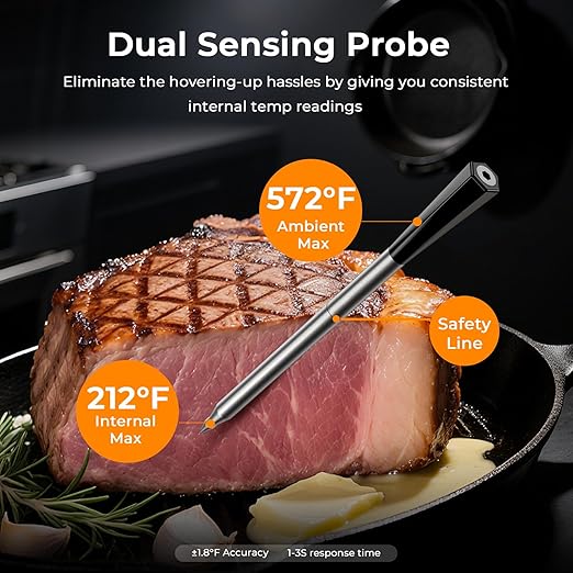 BlueSwan Wireless Meat Thermometer Digital Smart APP for 820 ft Range