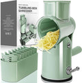 5-in-1 Rotary Cheese Grater and Vegetable Slicer with Suction Base, Green