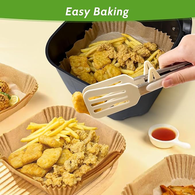 360 Pcs 8” Square Air Fryer Paper Liners Disposable Unbleached Heavy Duty
