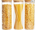 Spreccio Glass Food Storage Jars with Lids 2.34 Qt [Set of 3], Perfect for Pasta, Cookies, Nuts, Coffee, Cereal, Flour, and More, Organize Your Kitchen and Pantry with these BPA-Free Glass Canisters