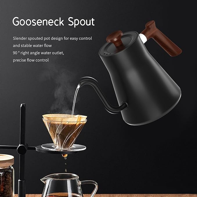 Gooseneck Electric Kettle, Black, 0.9L