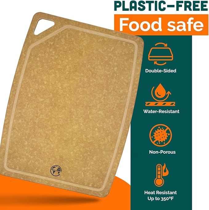 Earth's Dreams Composite Wood Cutting Board Set of 3, Built In Juice Groove