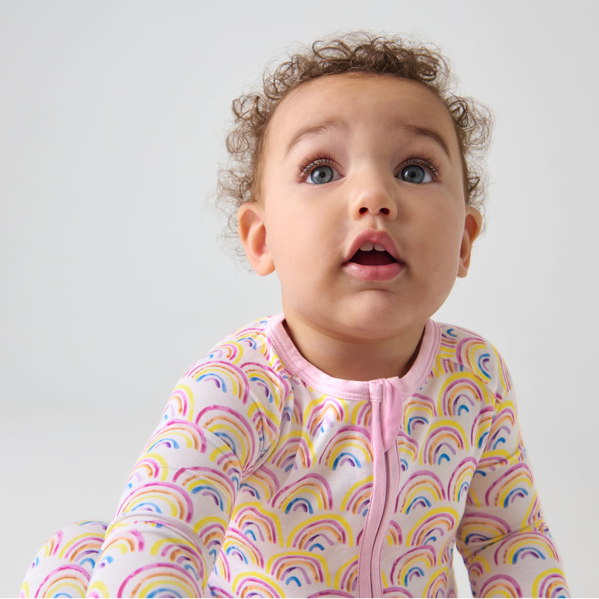 Little Sleepies Baby Pajamas, Pastel Rainbows, 3-6M