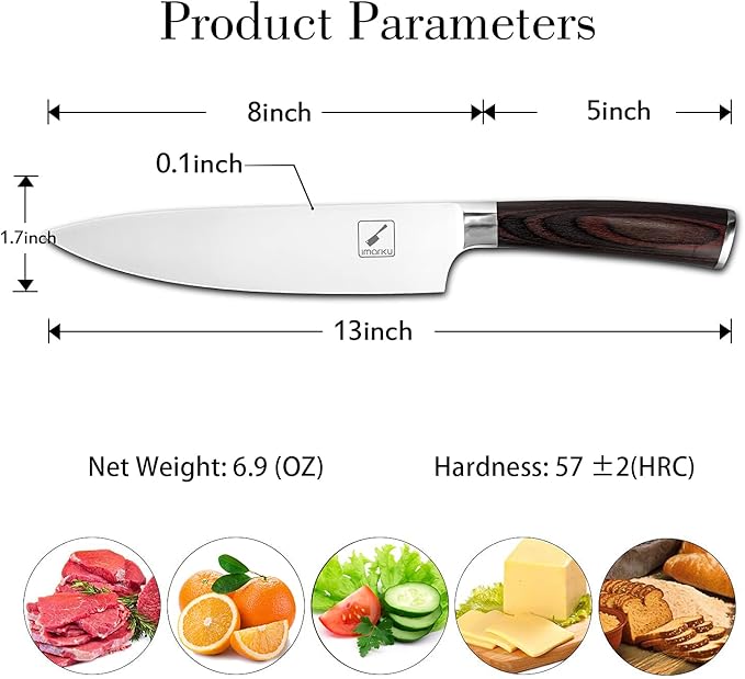 imarku Japanese Chef Knife-Sharp Kitchen Knife 8 Inch, Gift for Mom & Dad