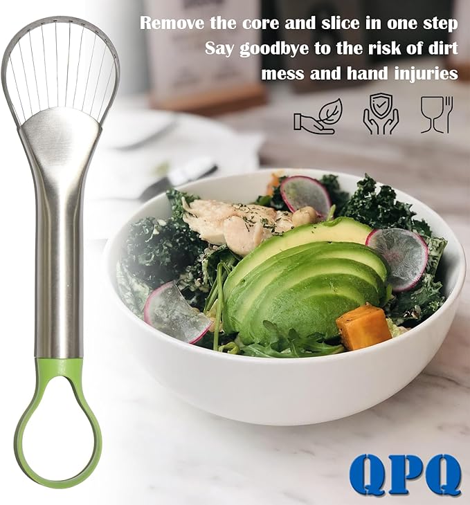 QPQ 2-in-1 Avocado Slicer & Pitter, Stainless Steel Kitchen Tool