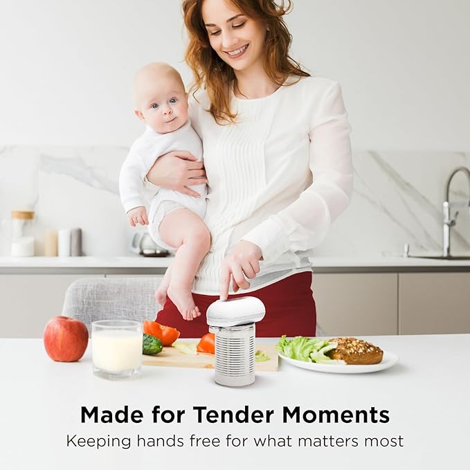 Kitchen Mama Mini Plus Rechargeable Electric Can Opener, White