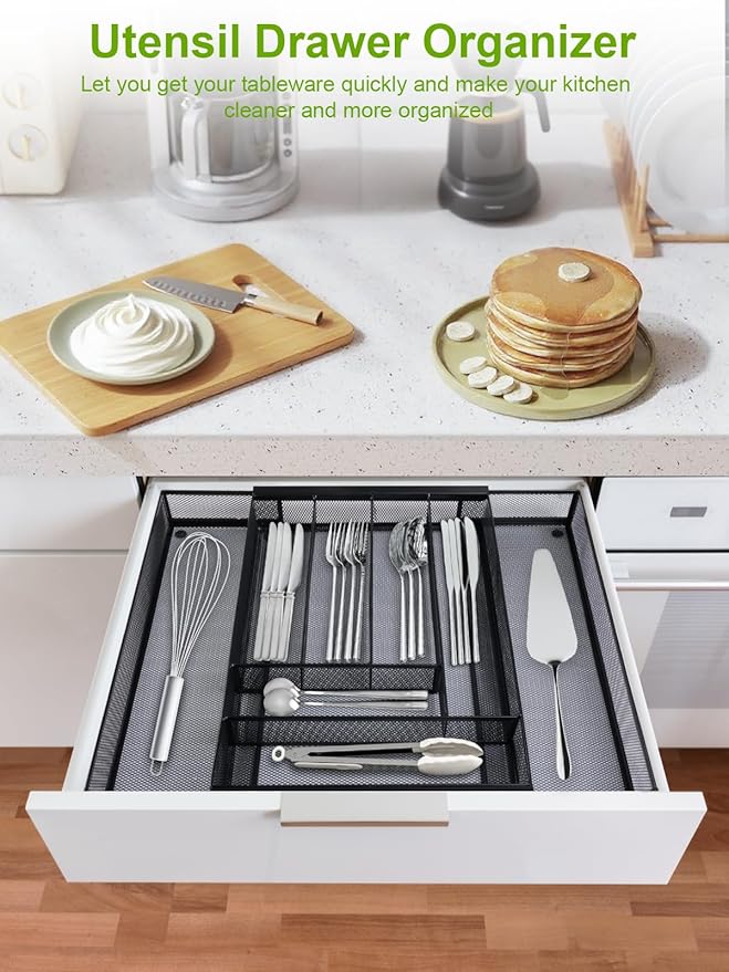 Sedegn Silverware Organizer Metal Mesh, Large Drawer Organizer