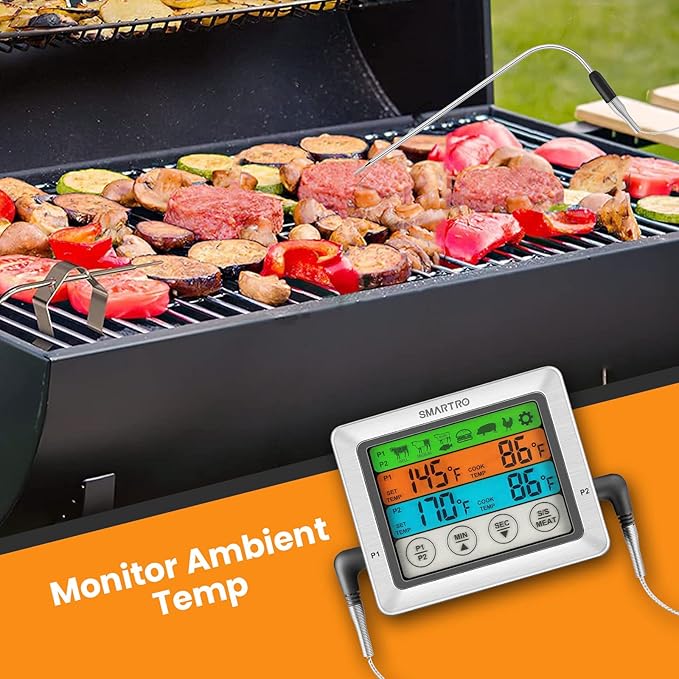 SMARTRO ST54 Dual Probe Digital Meat Thermometer with Timer Mode
