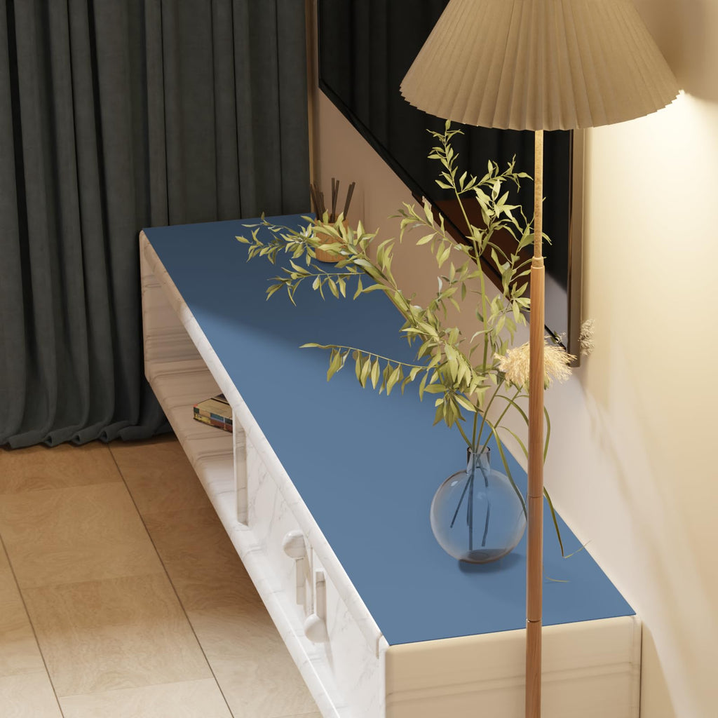 Zinkooat Leather Desk Mat,1.8mm Thick,15.75x63 Inch Desk Cover,Desk Protector Mat,Dresser Cover Top,Nail Table Mat,Dresser Cover,Quartz Countertop Protector(Grayish Blue+Dark Green,15.75x63)
