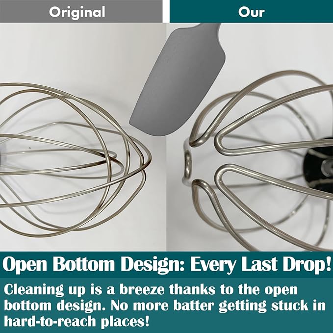 QAP Stainless Steel Wire Whip Fits KitchenAid 4.5 5 QT Tilt Head