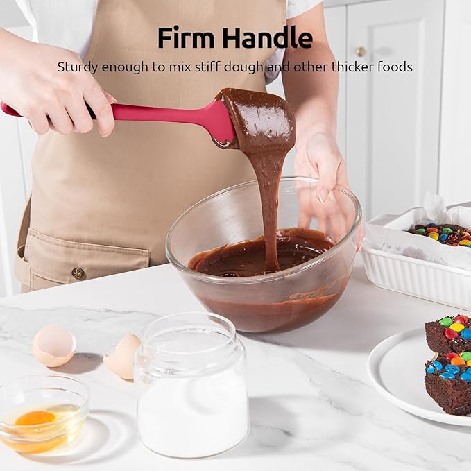 U-Taste Silicone Spatula Set, 600ºF High Heat Resistant, 3-Pcs, Multicolor