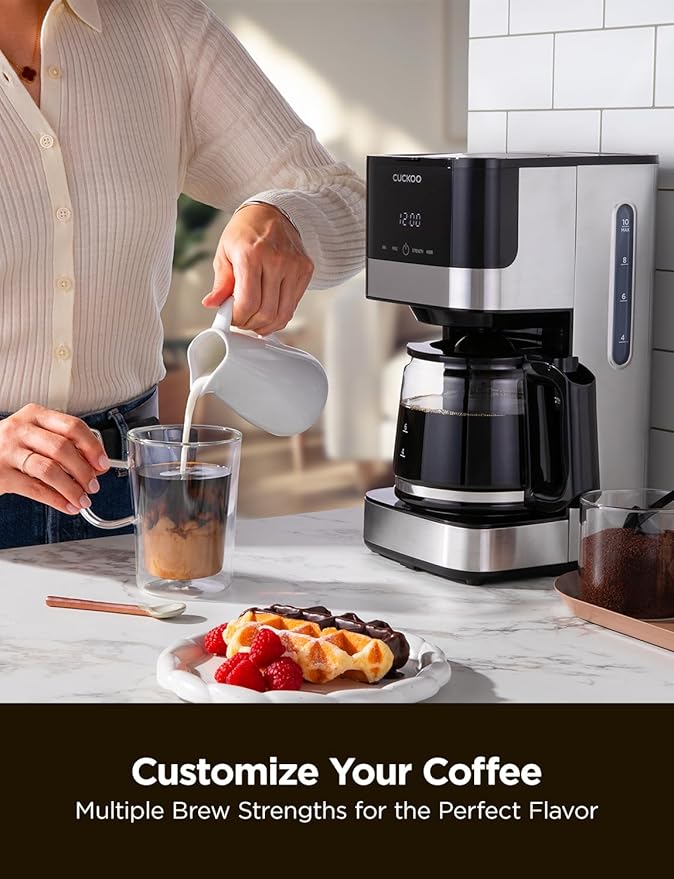 CUCKOO 10-Cup Programmable Drip Coffee Maker with Glass Pot, CCM-BD011B