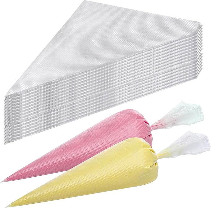 Disposable Piping Bags - 100 pcs 12 inch Pastry Bags, Anti-Burst Tipless Icing Bags for Cake, Cream Frosting, Cupcakes, Pastries and Cookies Decorating