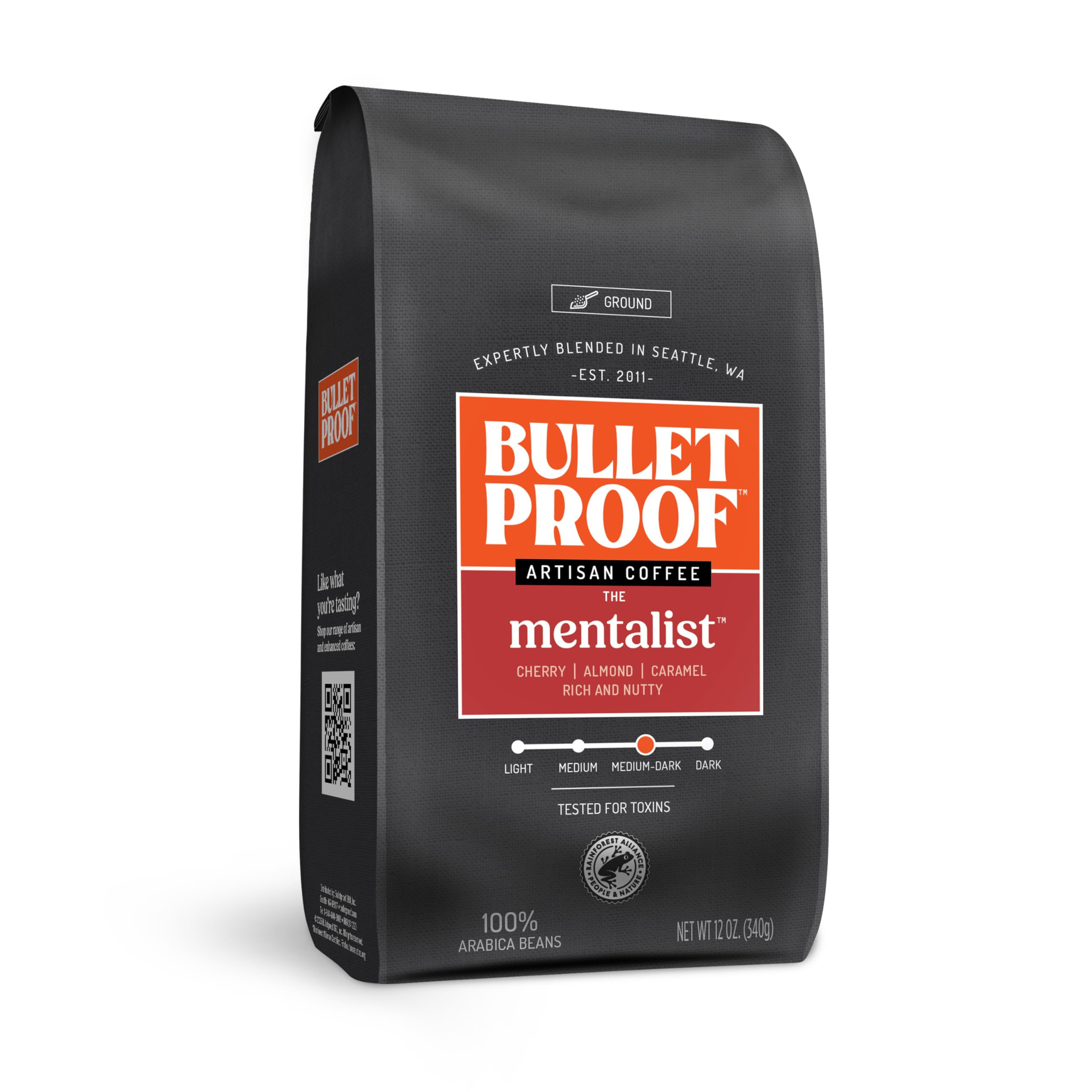 Bulletproof Mentalist Medium-Dark Roast Ground Coffee, 12 oz