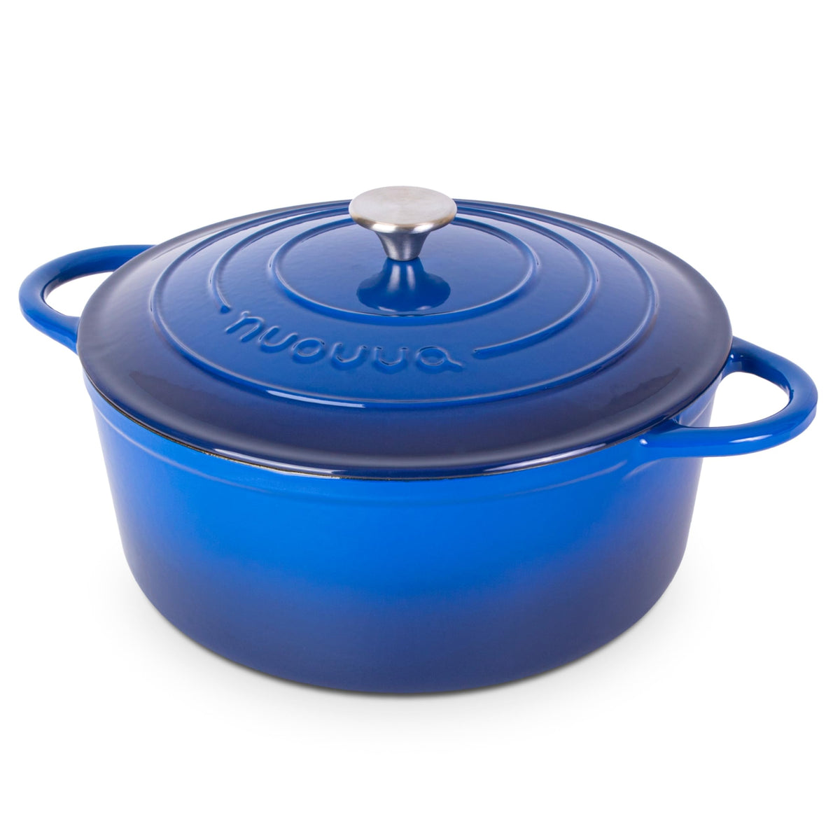 Nuovva Enamelled Cast Iron Dutch Oven Pot with Lid – 6.4 Quart Non Stick Casserole Pot – Heavy Duty & Oven Safe up to 500° F for Bread Baking, Braising, Stews, Roasting – 28cm Black