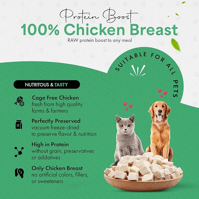 Chef Kitty Freeze Dried Chicken Cat Treats, 100% Human Grade, 3.5 oz
