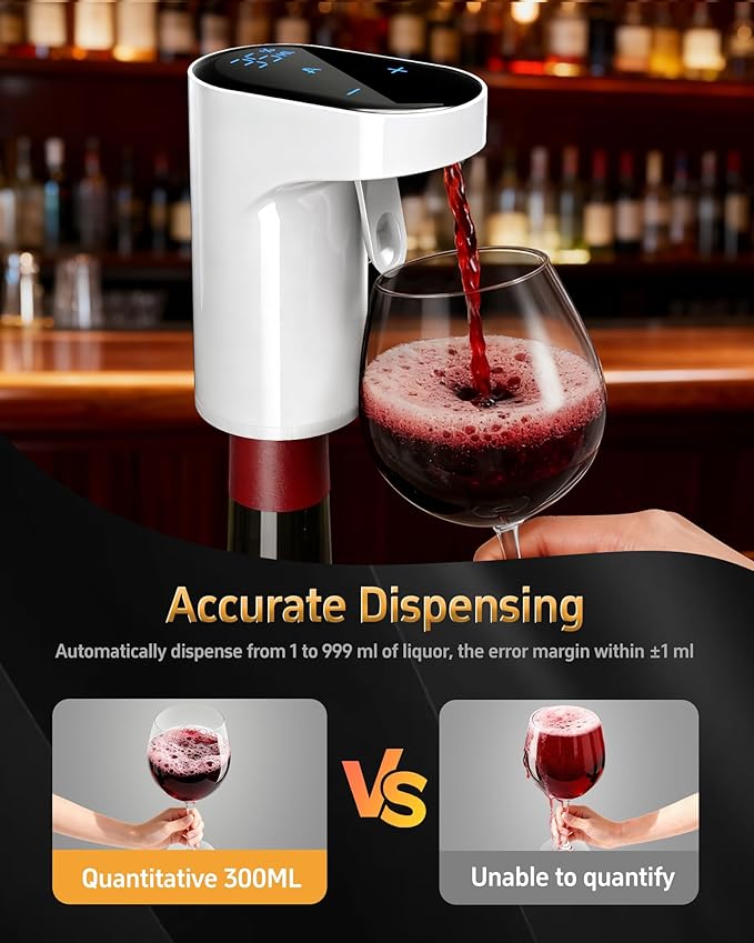 5 in 1 Wine Aerator Whiskey Dispenser,Liquor Decanter, Alcohol Pourer-White