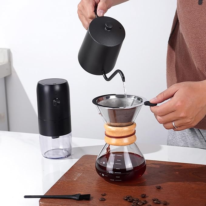 Pour Over Coffee Set with Coffee Scale and Coffee Bean Grinder Electric