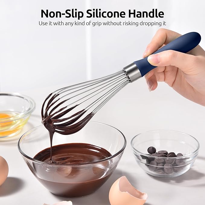 U-Taste Wire Whisk for Cooking, 18/10 Stainless Steel Wisk, S/Midnight Blue