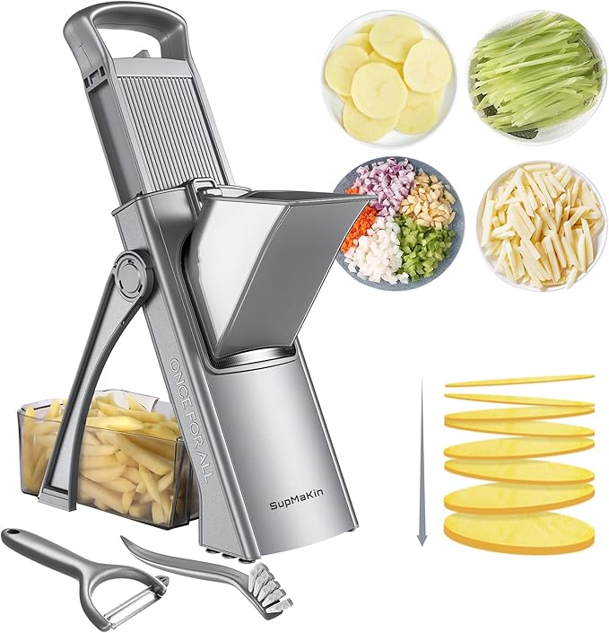 SupMaKin Safe Mandoline Slicer Plus for Kitchen, Vegetable Slicer & Chopper