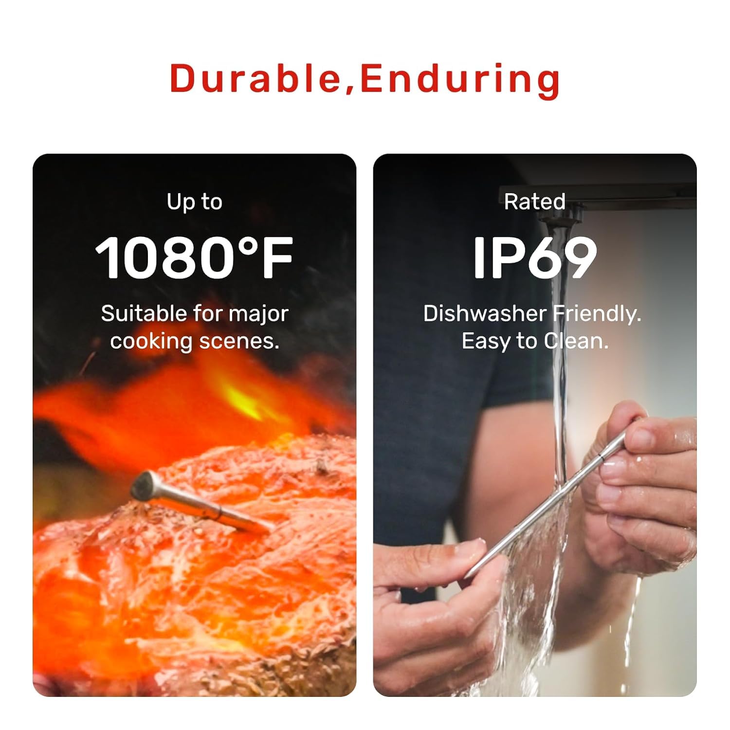 Meatmeet Wireless Meat Thermometer Digital, ±0.18℉ Accuracy with 6 Sensors