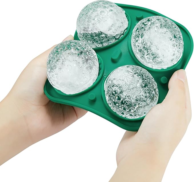 ACOOKEE Novelty Golf Gifts Ball Ice Maker Mold, 2.2" Large Sphere Round Ice Cube Mold for Cocktails, Whiskey, Bourbon, Fun Shapes Big Whiskey Ice Cube Mold Gifts