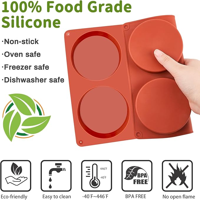 JOERSH Silicone Egg Mold for Breakfast Sandwiches, 4 Inch, 2 Pack