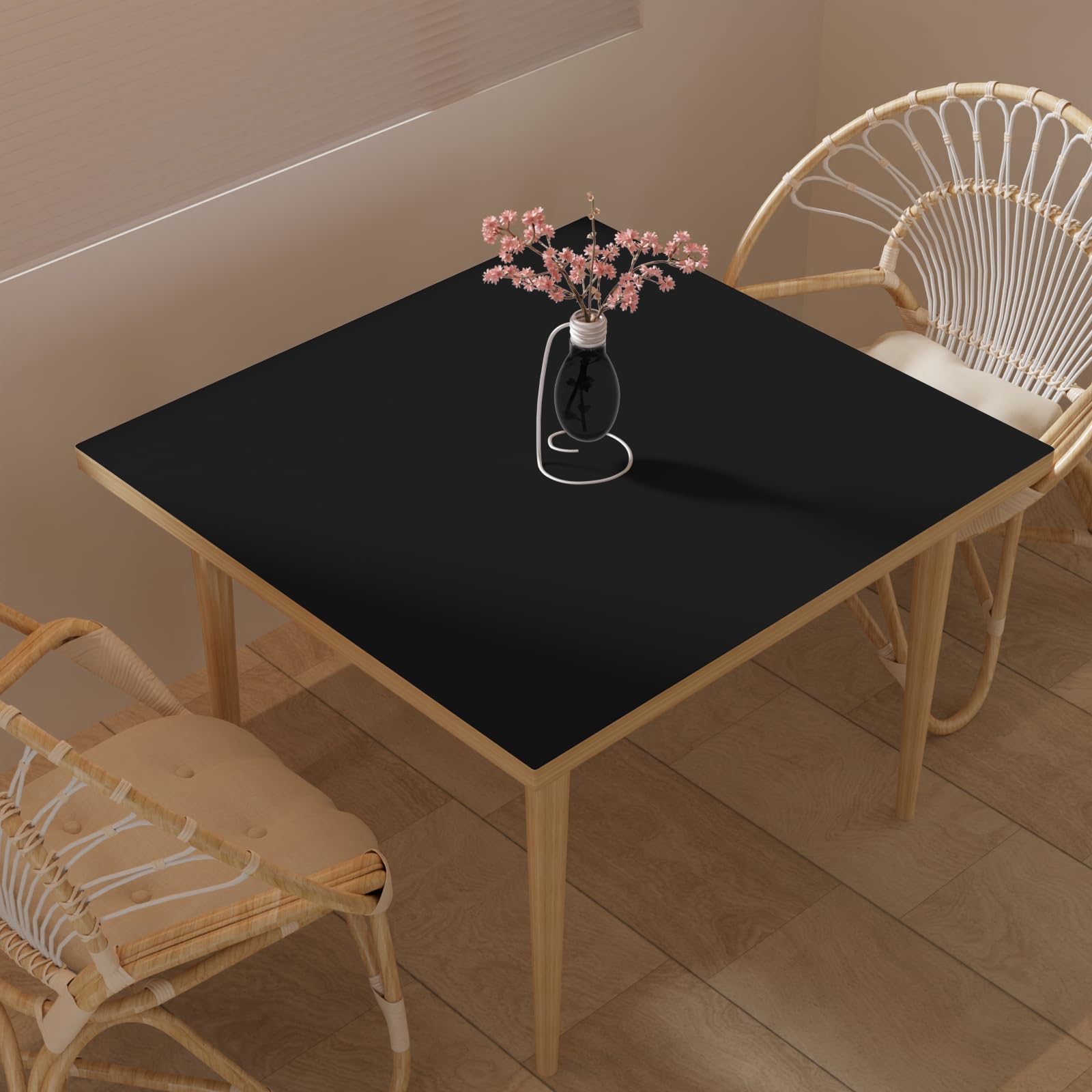Zinkooat Faux Leather Table Cover,1.8mm Thick,42x42 Inch Table Protector,Dining Table Cover,Table Cover Protector,Dining Table Protector Rectangle(Black+Gray,42x42)