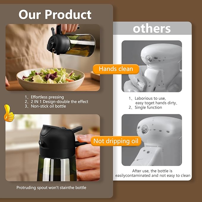 SWEET VIEW Olive Oil Sprayer for Cooking 16oz/470ml