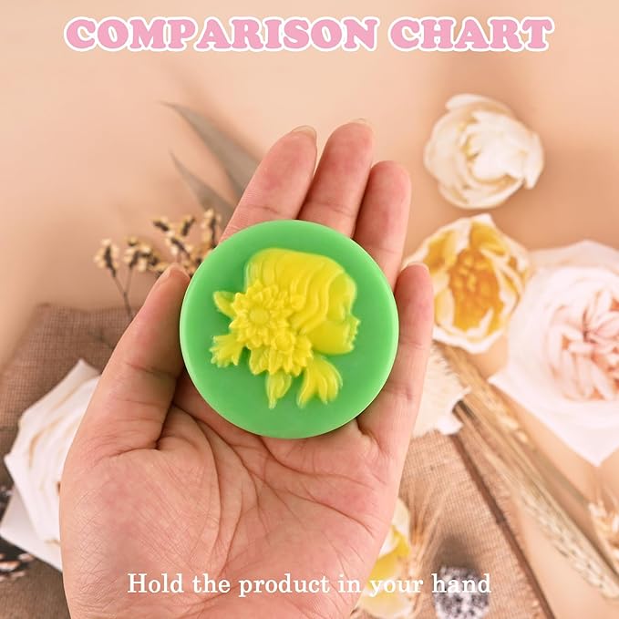 Moukiween Round Silicone Soap Molds, 2PCS Girls Cylinder Silicone Molds