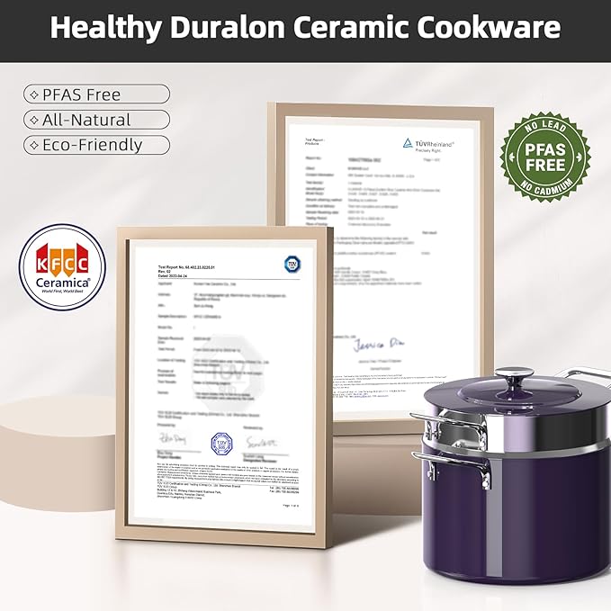 Nuwave Lux 13pc Forged Lightweight Nonstick Ceramic Cookware Set, PFAS-Free