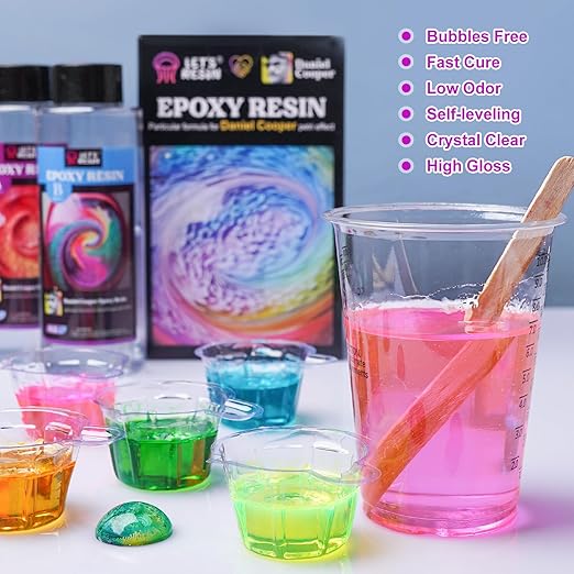 LET'S RESIN Bubble Free Epoxy Resin, 23oz Clear Resin for Petri Effects