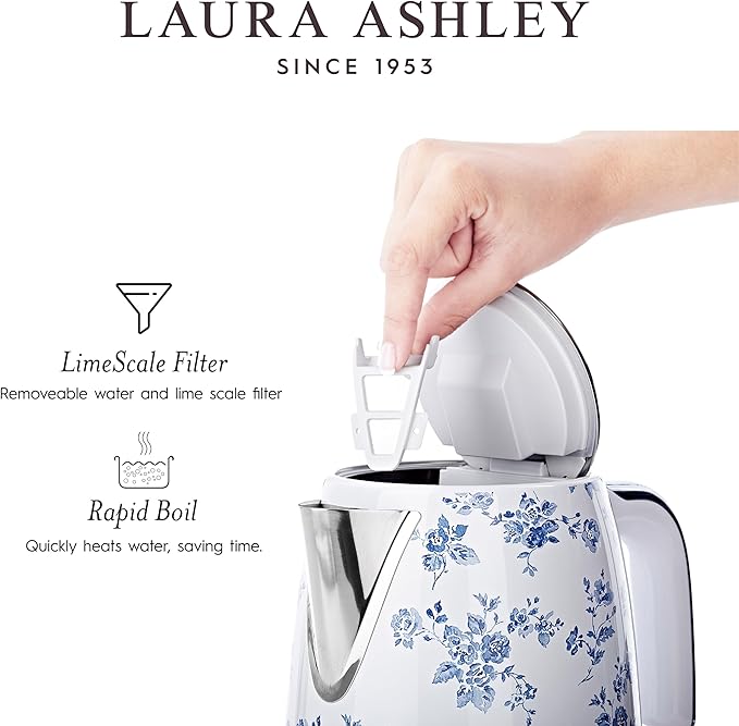 Laura Ashley Electric Kettles for Boiling Water, 1.7L Electric Tea Kettle