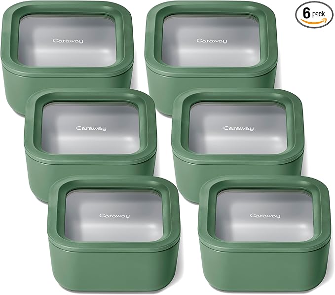 Caraway 6-Piece Glass Food Storage Container Set